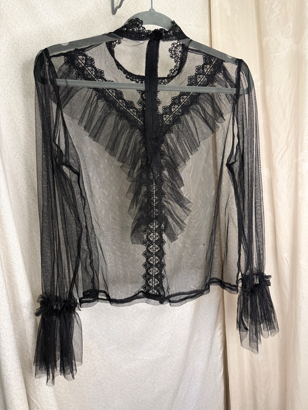 L.i.F.E. Love Is For Eternity Sheer Black Lace Blouse - Picture 4 of 4
